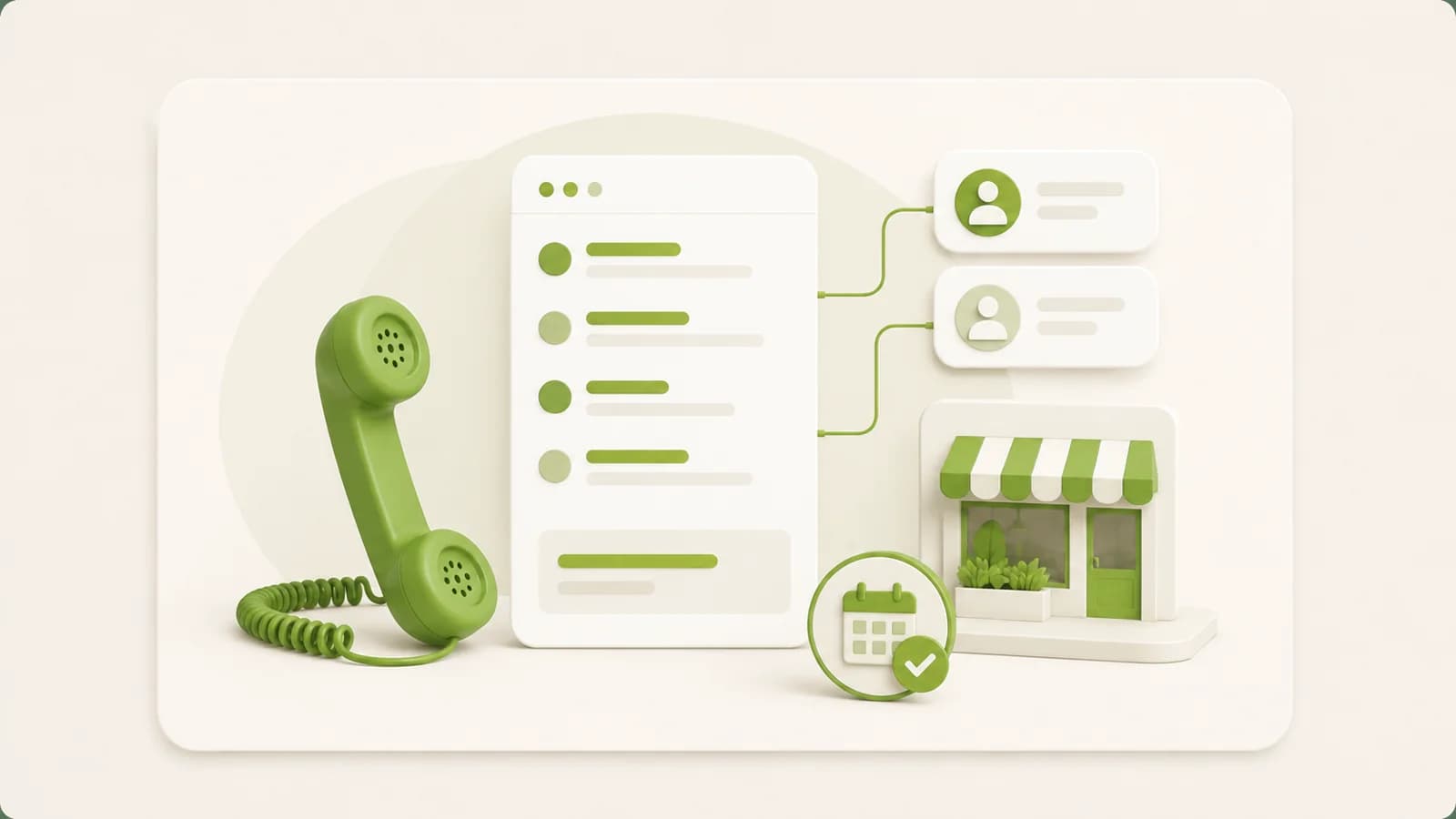Flat illustration of a phone call to a local shop