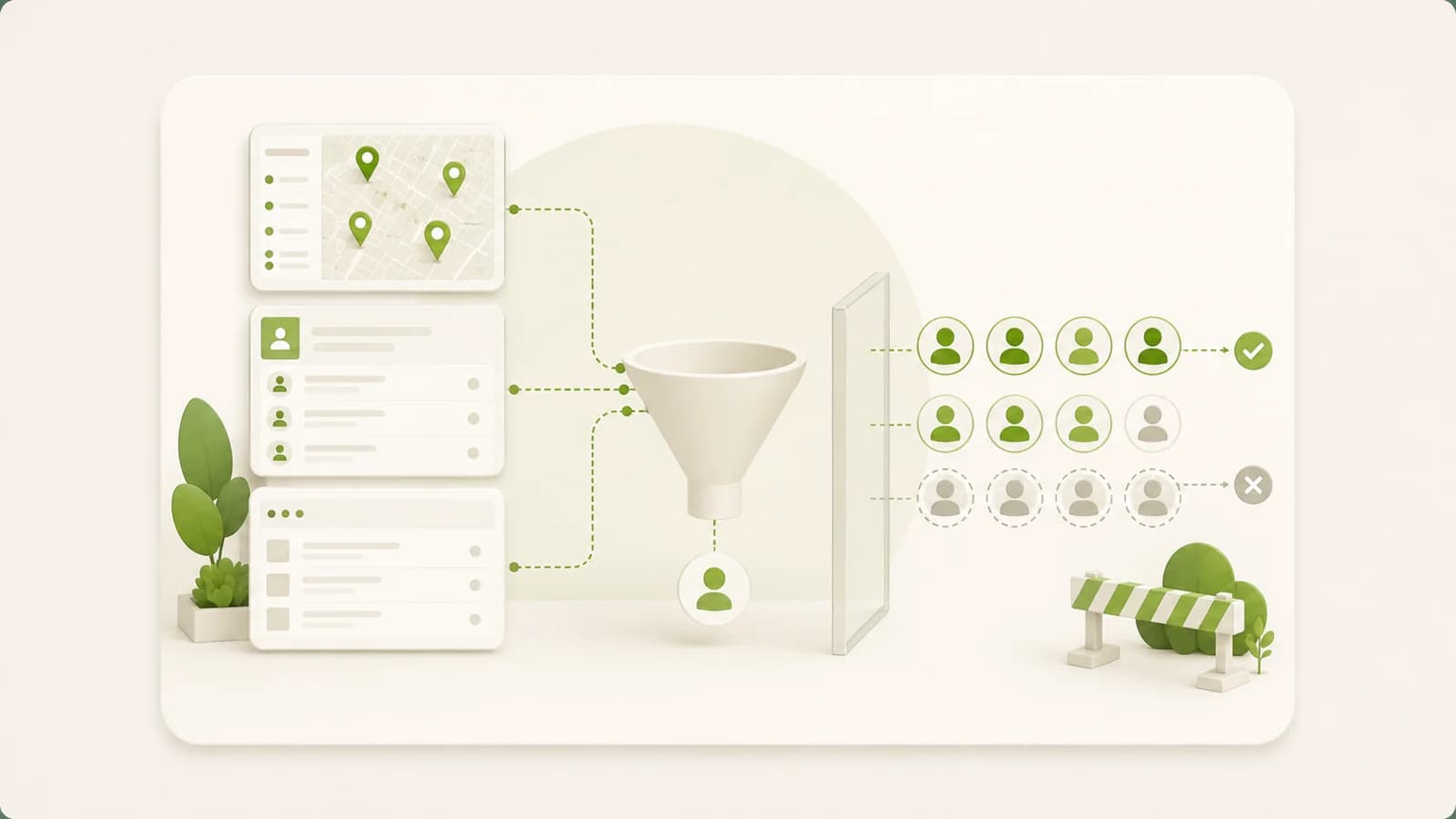 Flat illustration of free methods for finding businesses