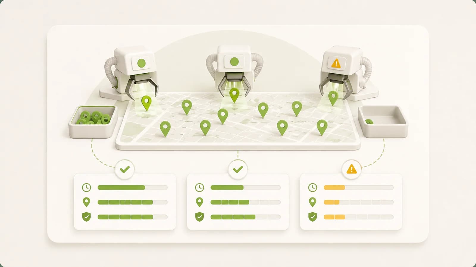 Flat illustration of map scraping tools compared