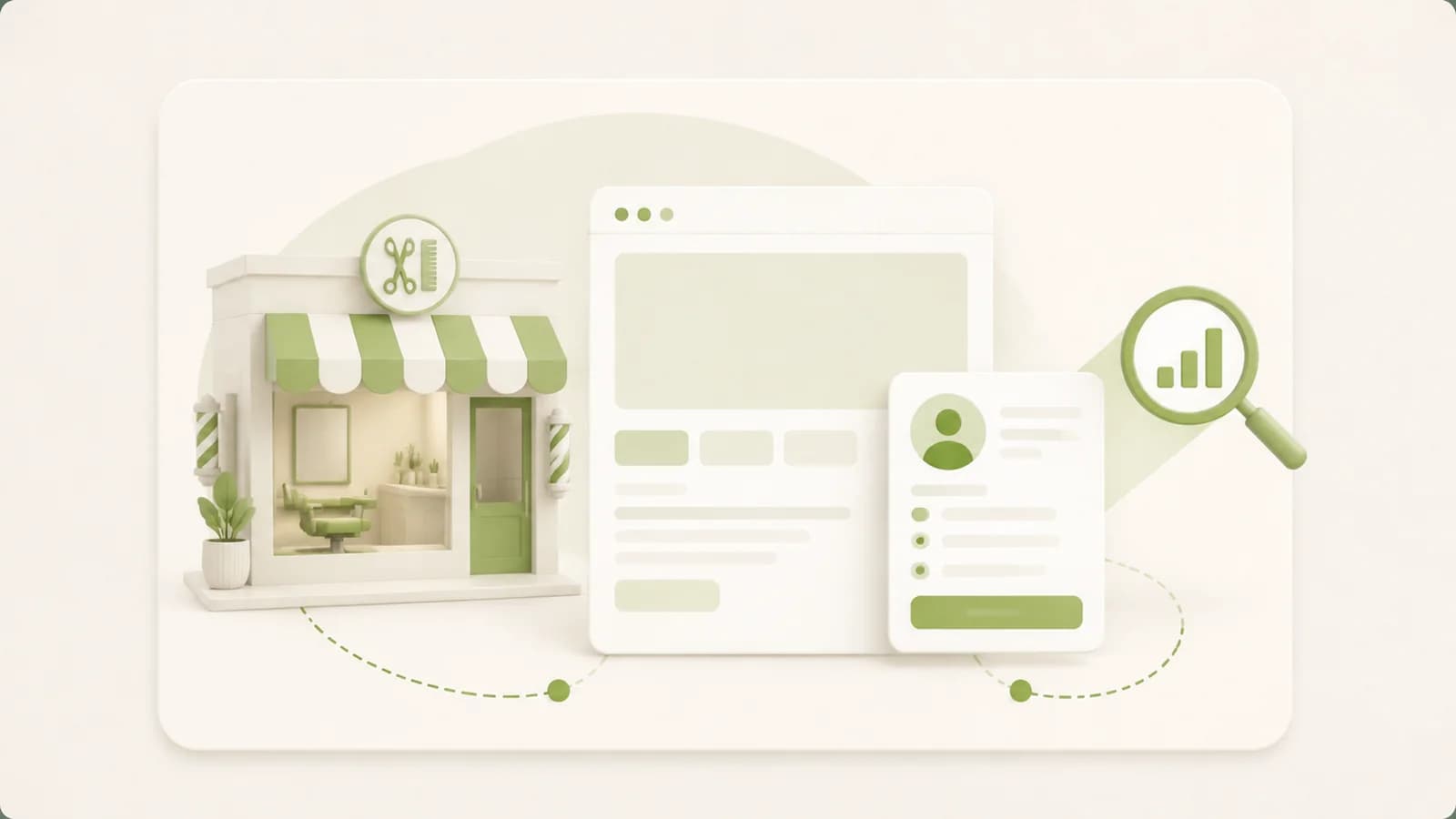 Flat illustration of a laundry beside a pickup and delivery request page