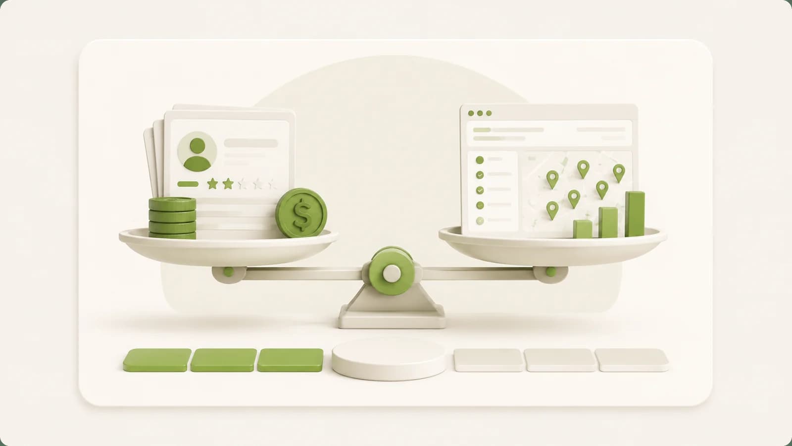 Flat illustration of leads being purchased against leads being found