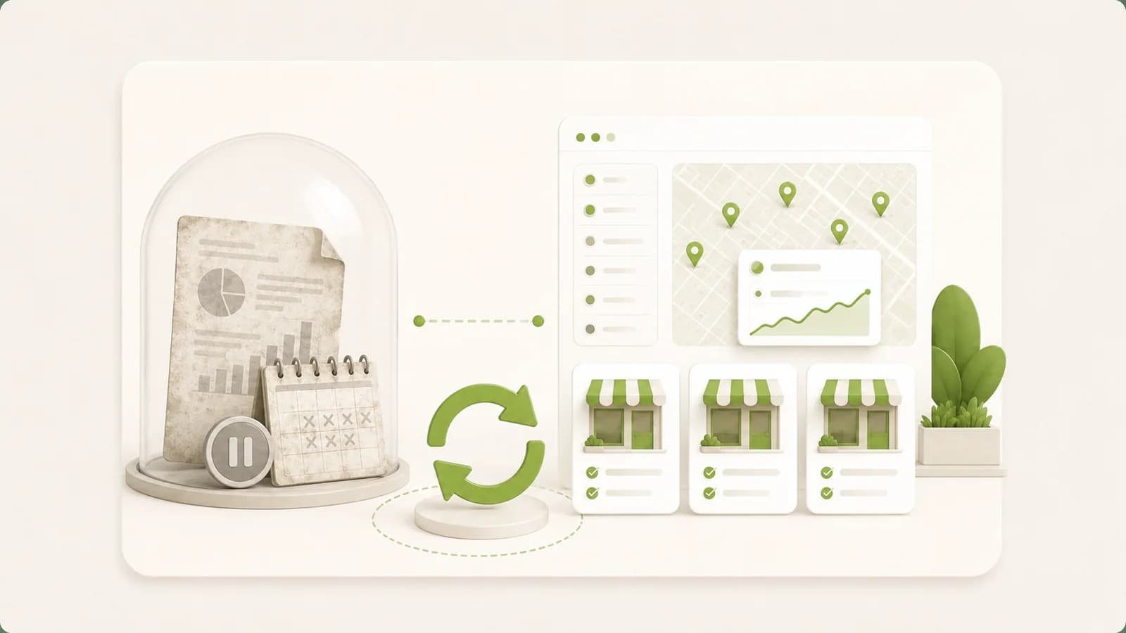 Flat illustration of an old statistic set against a live measurement