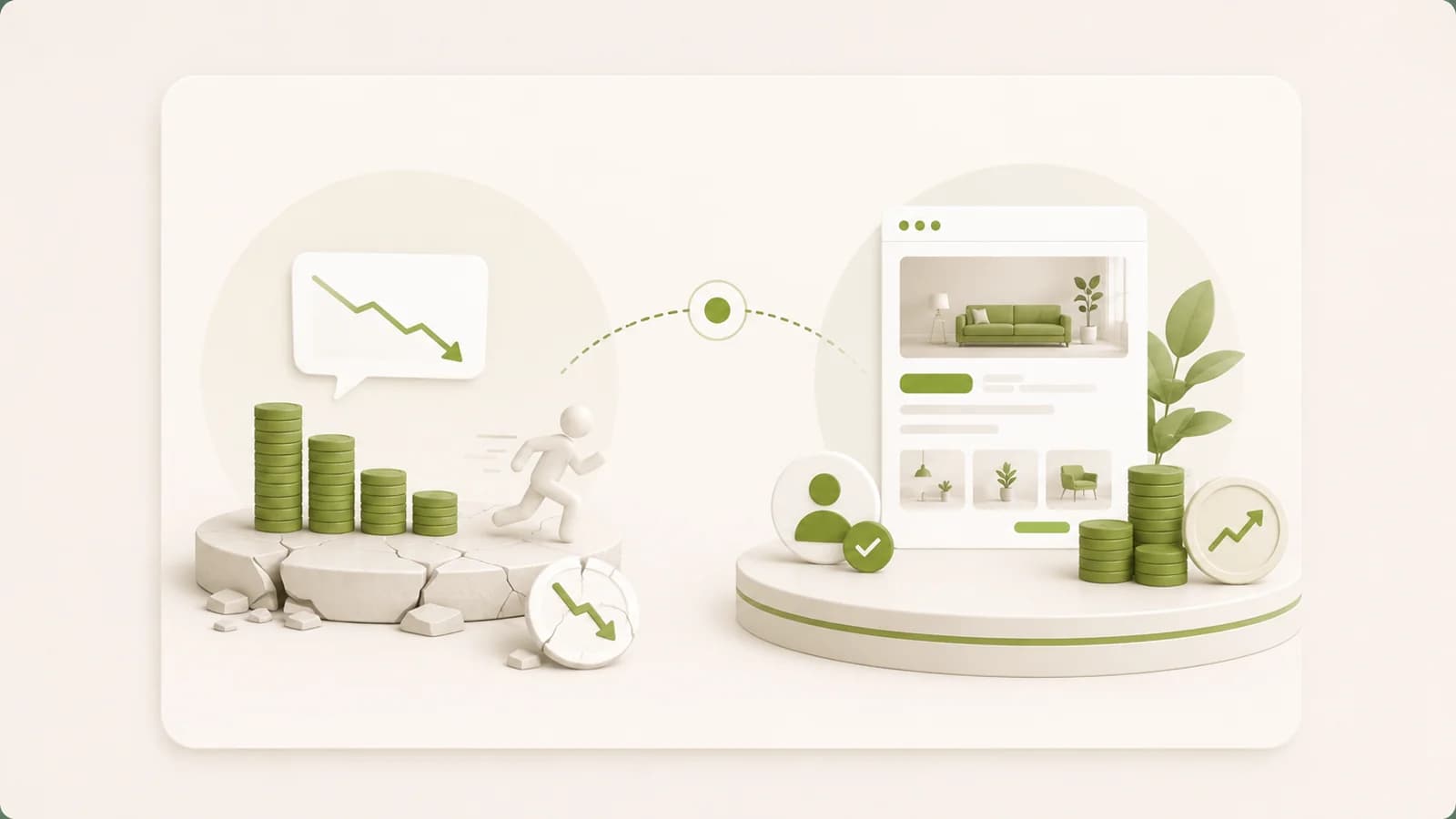 Flat illustration of two quotes compared on price alone