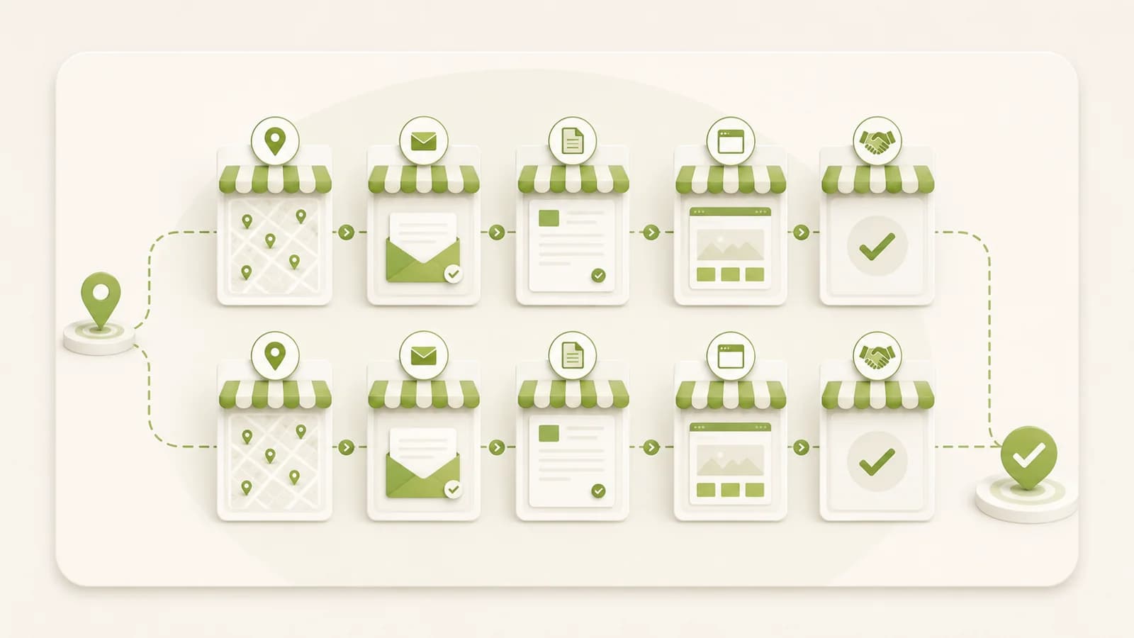 Flat illustration of a first set of client projects